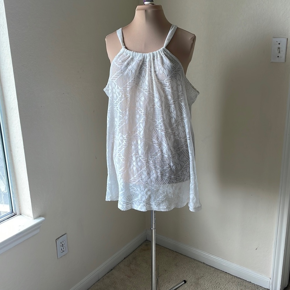 Pacific Beach‎ Crochet Lace Swim Cover Up XL